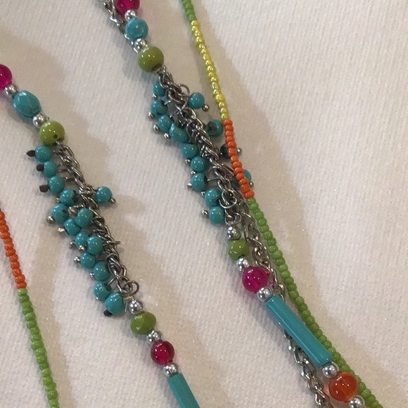Colorful 2 tiered and 3 tired necklaces - Picture 5 of 10